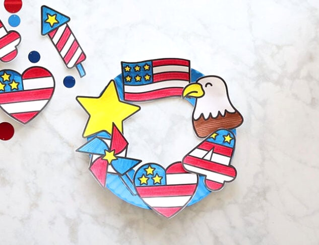 Attach to 4th of July Paper Plate