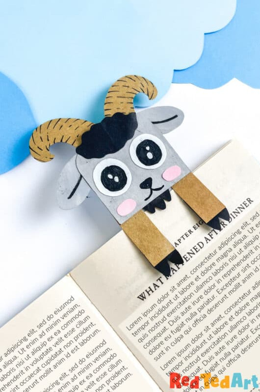 Hug a Book Goat Bookmark Craft